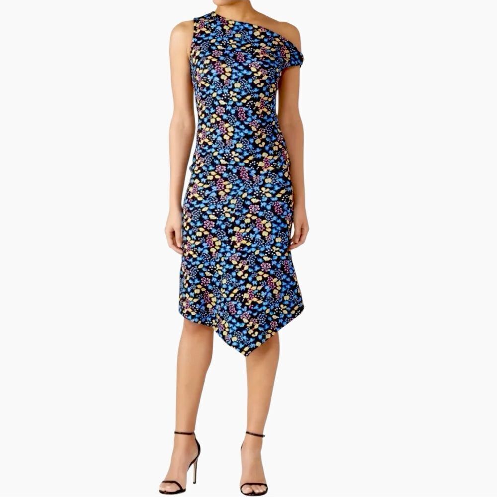 Sz 4 (36 Eur) Atlein Off The Shoulder Twist Floral Dress Nwot $684 Msrp